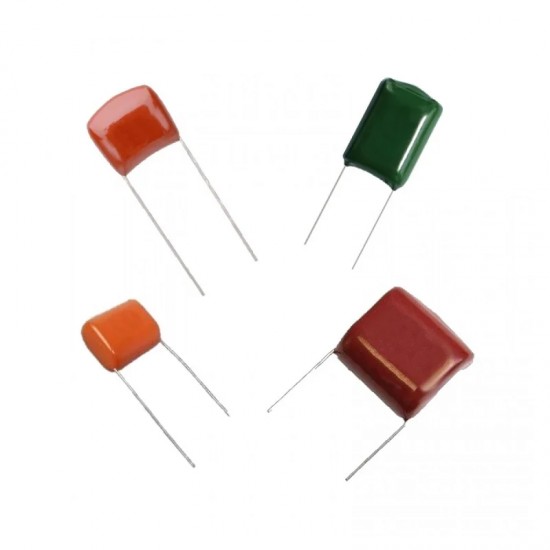 3.3nF (0.0033uF – 2A332J) – 100V Polyester Film Capacitor-(pack of 10)