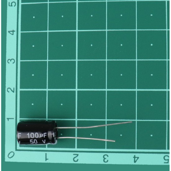 100 uF 50V Through Hole Electrolytic Capacitor (Pack of 15)