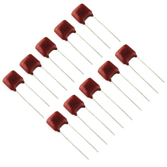 2.2nF 100V DIP Polyester Film Capacitor (Pack of 10)