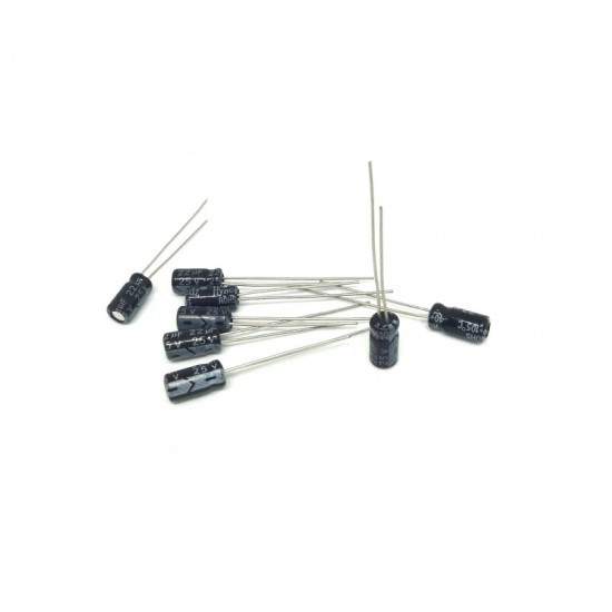 22uF 25V Through hole capacitor (DIP) – (Pack of 50)