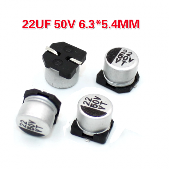 22uF 50V Surface Mount Electrolytic Capacitor (Pack of 10)