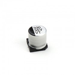 330 uF 35V Surface Mount Electrolytic Capacitor (Pack of 10)