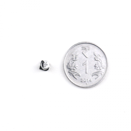 4.7 uF 50V Surface Mount Electrolytic Capacitor (Pack of 20)