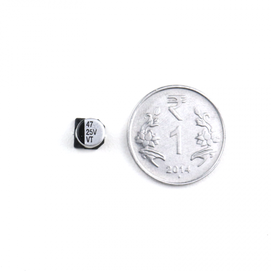 47 uF 25V Surface Mount Electrolytic Capacitor (Pack of 20)