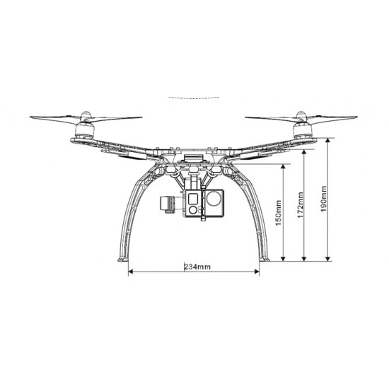 S500 Multi Rotor Air PCB Frame with High Landing Gear for FPV Quad-Copter