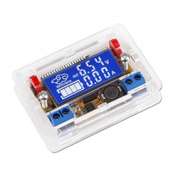 Dual Display 3A DC-DC 5-23V To 0-16.5V Step Down Power Supply Buck Converter Adjustable LCD Step- down Voltage Regulator With Case