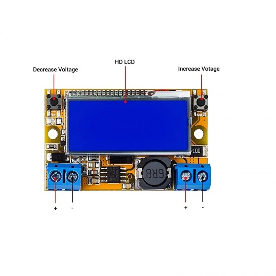 Dual Display 3A DC-DC 5-23V To 0-16.5V Step Down Power Supply Buck Converter Adjustable LCD Step- down Voltage Regulator With Case