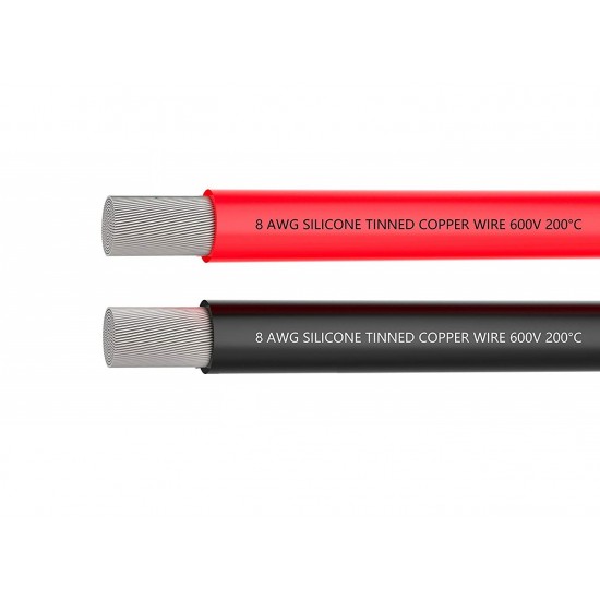 High Quality Ultra Flexible 8AWG Silicone Wire 0.5m (Red)