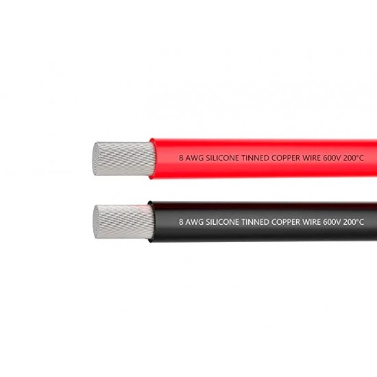 High Quality Ultra Flexible 8AWG Silicone Wire 1m (Red) + 1m (Black)