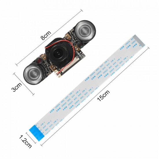 OV5647 5MP 1080P IR-Cut Camera for Raspberry Pi 3/4 with Manual Day Night Mode
