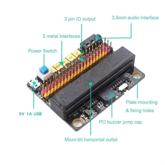 Robotbit IOBIT V2.0 Micro:bit, Expansion Board