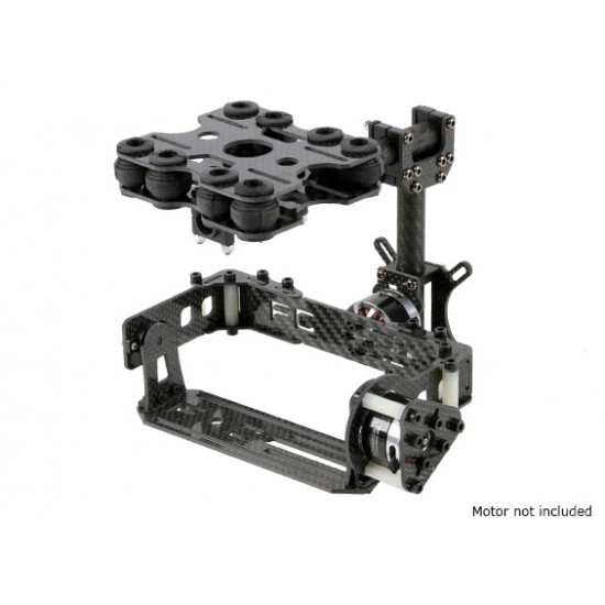 Shock Absorbing 2 Axis Brushless Gimbal Kit for Card Type Cameras – Carbon Fiber Version