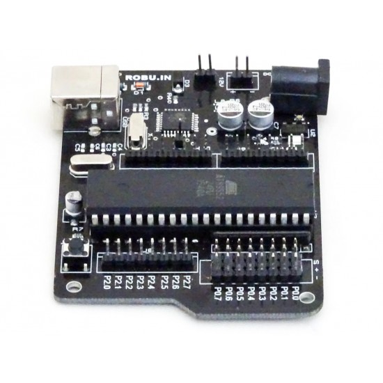 SmartElex Aryabhatta 8051 Microcontroller Development Board AT89S52 with Onboard USB Programmer