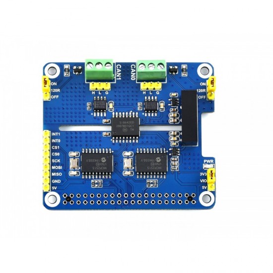 Waveshare 2-Channel Isolated CAN Expansion HAT for Raspberry Pi, Dual Chips Solution