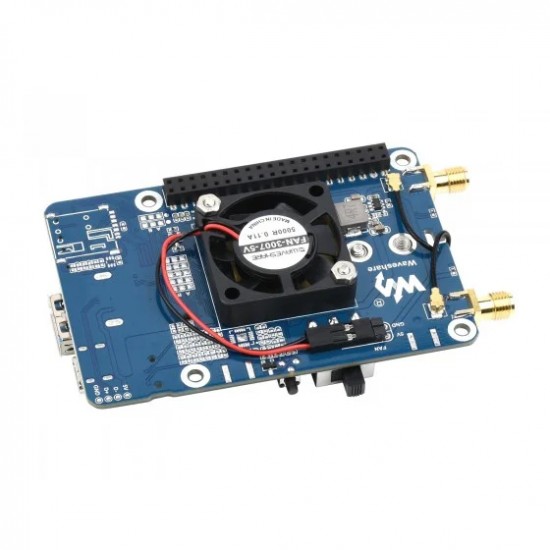 Waveshare EM06-E LTE Cat-6 HAT for Raspberry Pi, Dual Antennas LTE-A, Multi Regions Multi Band, GNSS