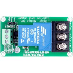 1 Channel Relay Module, 30A with Optocoupler, Isolation 12V Supports, High and Low Triger