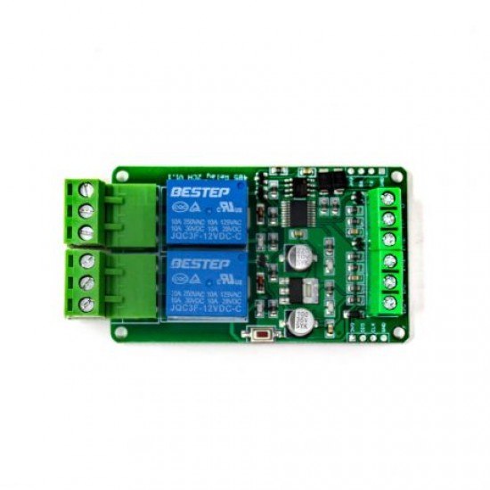 12V Modbus RTU 2, Channels Relay Module, Input Optocoupler, Isolation RS485 MCU