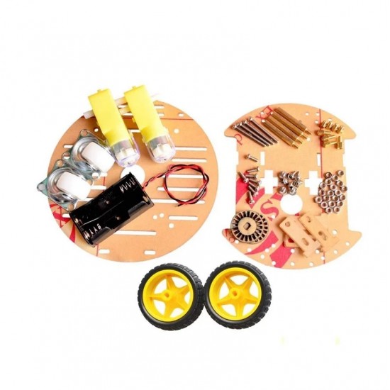 2WD Mini Round Double-Deck Smart Robot Car Chassis DIY Kit