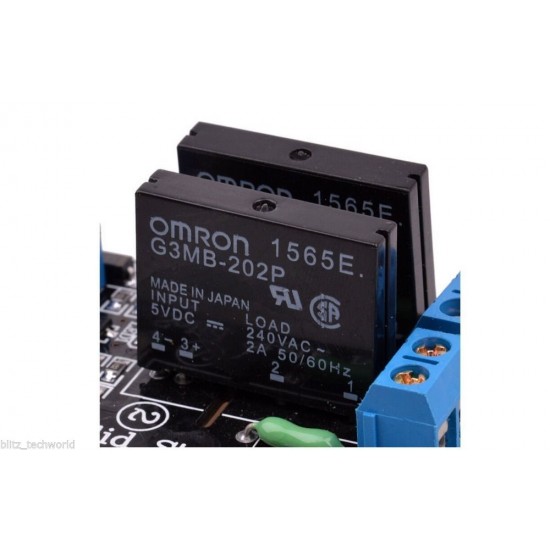 5V 2 Channel SSR G3MB-202P Solid State Relay Module 240V 2A Output with Resistive Fuse