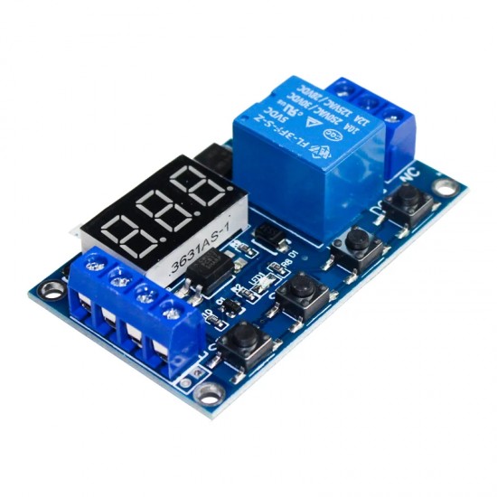 6-30V 1-Channel Power Relay Module with Adjustable Timing Cycle