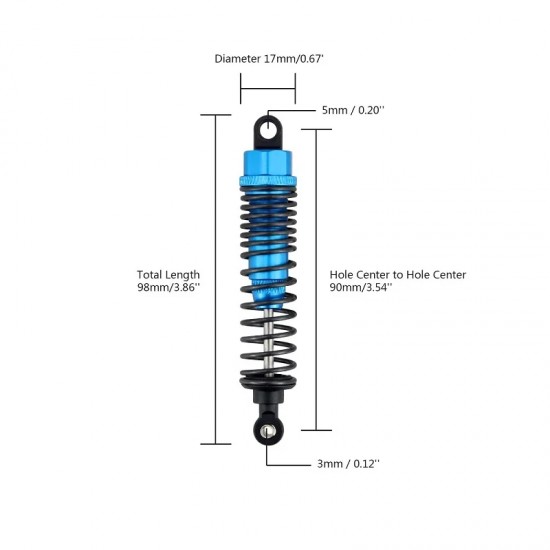 98mm Metal Front/Rear Shock Absorber for RC ca