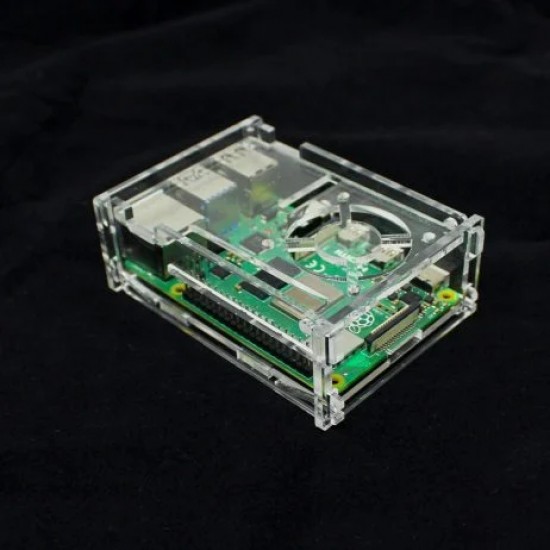 Acrylic Case for Raspberry PI 4 Model B with Cooling Fan Slot