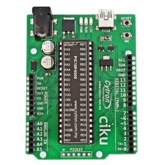 CIKU PIC PIC18F4550 based Arduino form factor starter kit