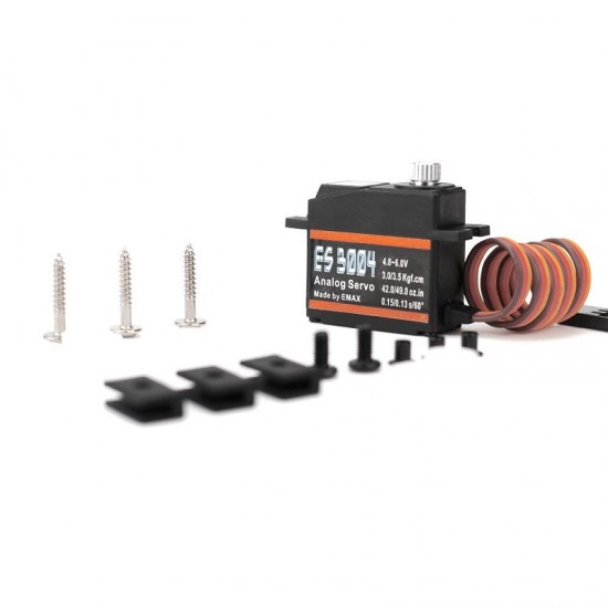 EMAX ES3004 17g 3.5kg 0.13sec 23T Metal Gear Analog Servo For RC Airplane ES3104 upgrade-(original)