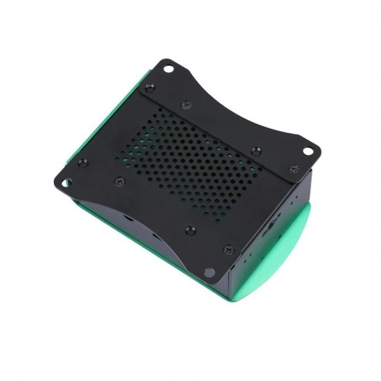 Green Metal Aluminum Case support fans for Raspberry 3B+/3B