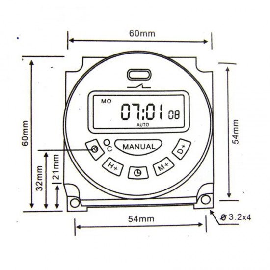Microcomputer DC 24 V LCD Digital Display Programmable Electronic Timer Switch