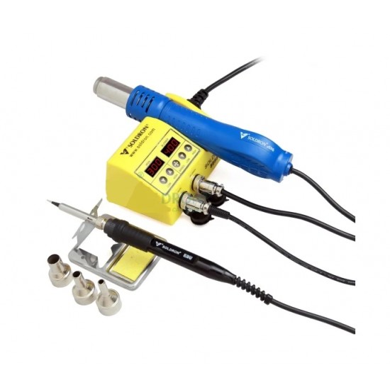 SOLDRON 8898 Portable Dual Hot Air Soldering Station with wall mounting
