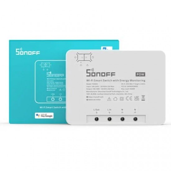SONOFF POWR3 High Power Wi-Fi Smart Switch with Energy Monitoring