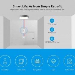 Sonoff RFR2 Smart Home WiFi Mobile Remote Control Siri/Alexa/Google Voice Control On/Off Switch 10A 433MHz Version
