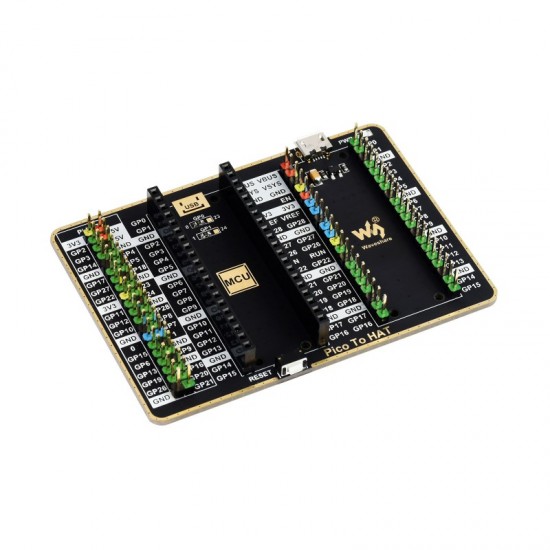 Waveshare GPIO Expander For Raspberry Pi Pico, 1x Raspberry Pi Standard 40PIN, 1x Pico 2?20PIN