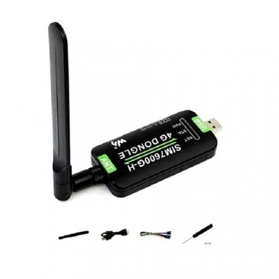 Waveshare SIM7600G-H 4G DONGLE, GNSS Positioning, Global Band Support