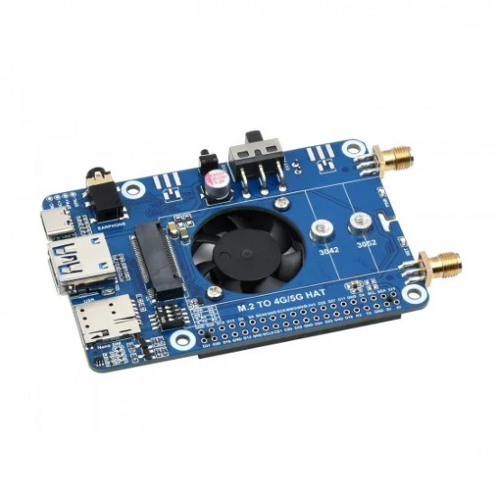 Waveshare SIM7600G-H M.2 4G HAT for Raspberry Pi LTE CAT4 High Speed 4G/3G/2G GNSS Global Band