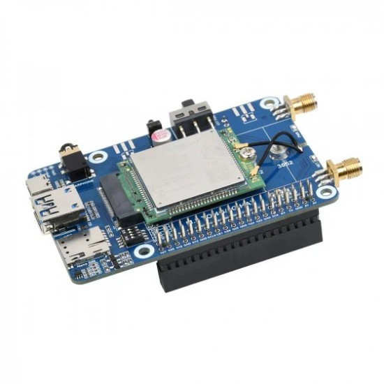 Waveshare SIM7600G-H M.2 4G HAT for Raspberry Pi LTE CAT4 High Speed 4G/3G/2G GNSS Global Band