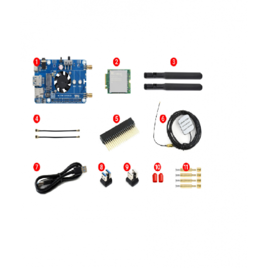 Waveshare SIM7600G-H M.2 4G HAT for Raspberry Pi LTE CAT4 High Speed 4G/3G/2G GNSS Global Band