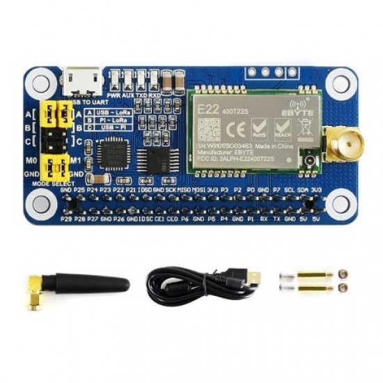 Waveshare SX1268 LoRa HAT for Raspberry Pi 433MHz Frequency Band