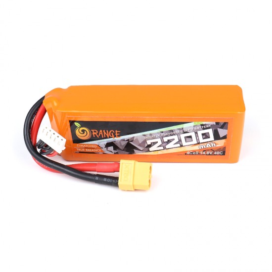 Orange 2200mah 4S 40C/80C Lithium Polymer Battery Pack (LiPo)