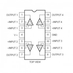 LM324 IC - Low Power Quad Op-Amp IC