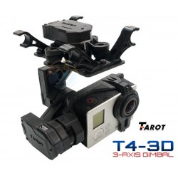 Tarot 3 Axis Gimbal T4-3D Dual Shock Absorber PTZ for Gopro Hero4 3+ 3 FPV RC Drone TL3D02