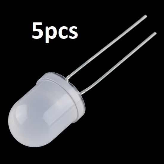 10mm White LED - 5 pcs