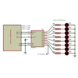 74HC595 Serial to Parallel Shifting IC