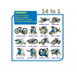 DIY 14 in 1 Educational Solar Transformers Robot Kit Toy