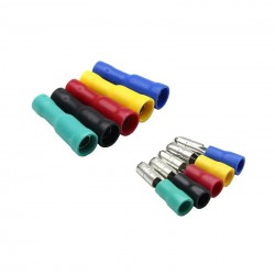 Insulated 5 Colour Wire Crimp Terminal Male-Female Connector Pair Kit – 100 Pairs