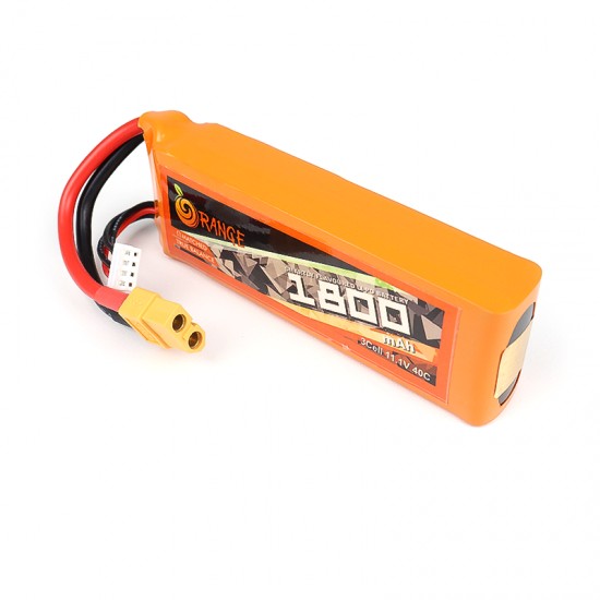 ORANGE 1800mAh 3S 40C (11.1 v) Lithium Polymer Battery Pack (LiPo)