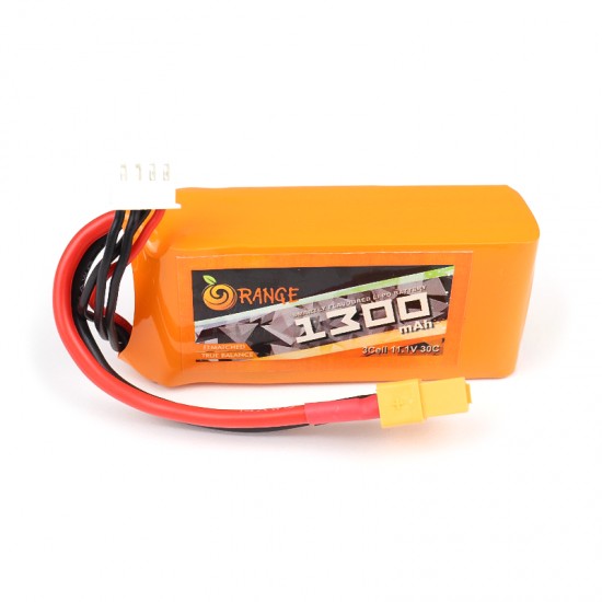 ORANGE 1300mAh 3S 30C (11.1 v) Lithium Polymer Battery Pack (LiPo)