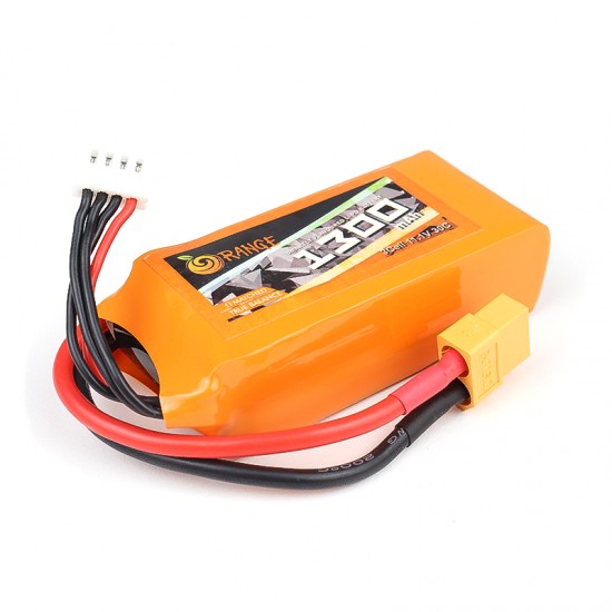 ORANGE 1300mAh 3S 30C (11.1 v) Lithium Polymer Battery Pack (LiPo)