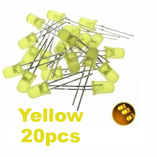 Yellow LED 5mm Pack Of 20 (Light Emitting Diod)